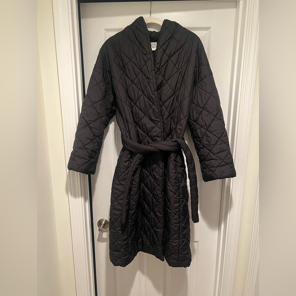 Mango Quilted Black Puffer Coat